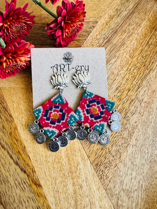 Fabric earrings - Cotton printed