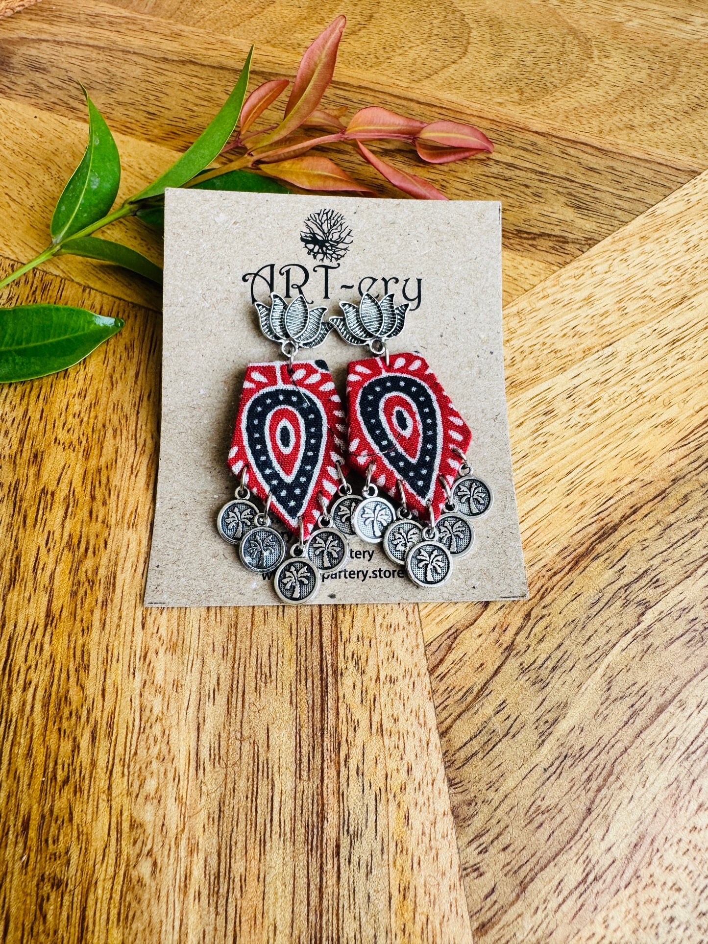Lightweight Handmade Statement Jewellery - Red and Blue