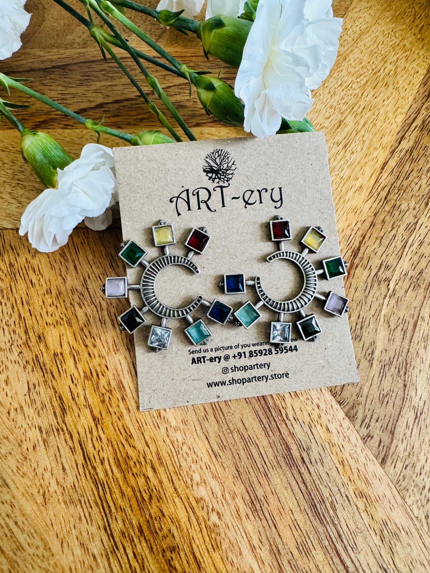Multi semi circle statement earring