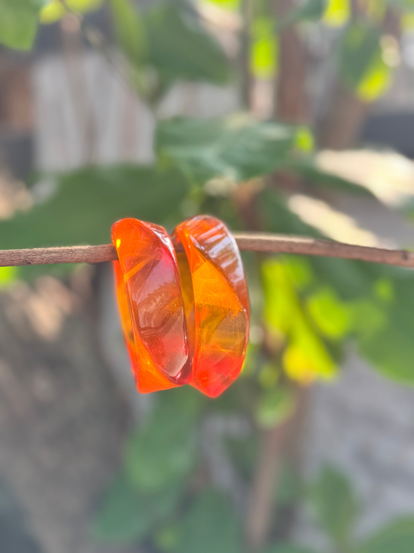 Handmade Acrylic Glossy Bangle – Statement Orange bangle | Single Piece | Size 2.6