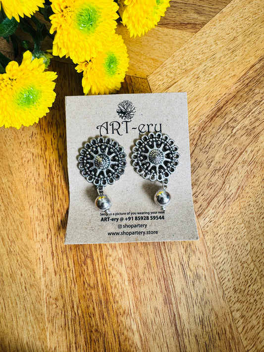 Oxidised silver earrings