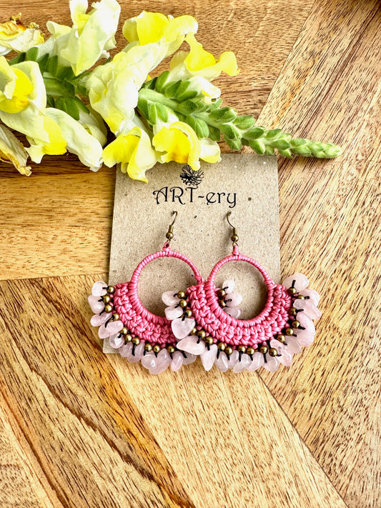 Colorful Beaded Thread Dangler Earrings – Handmade by Far East Artisans | ART-ery Jewellery