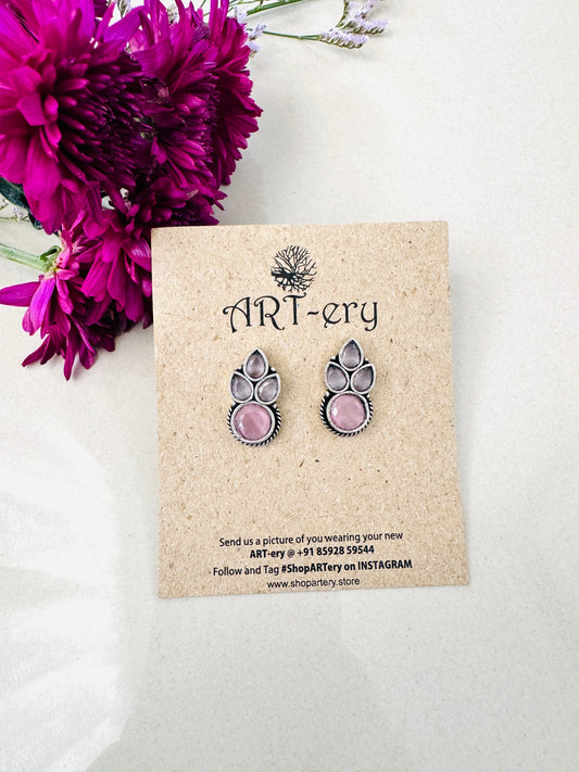 Small stone stud - Pink