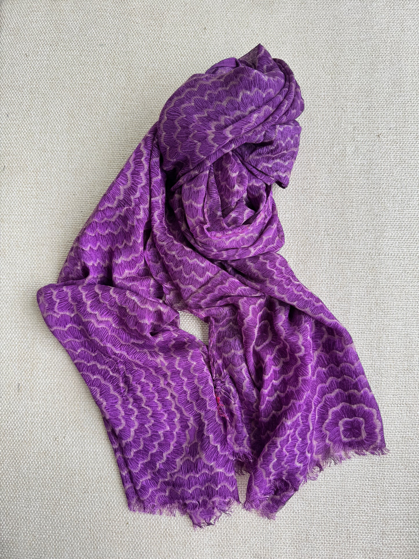 Bright poly cotton scarf - Lightweight long stole - purple scarf