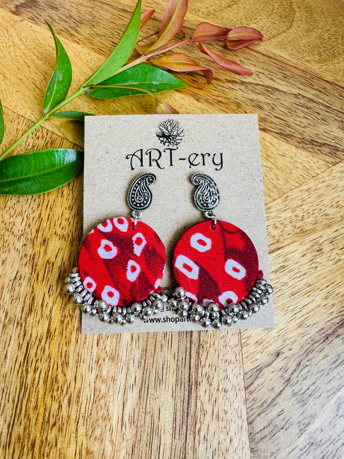 Lightweight Handmade Statement Jewellery - Bright red