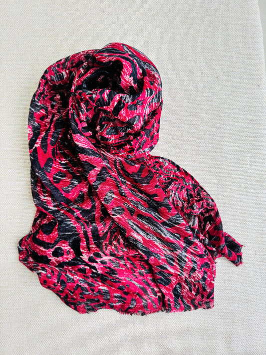 Bright red scarf 