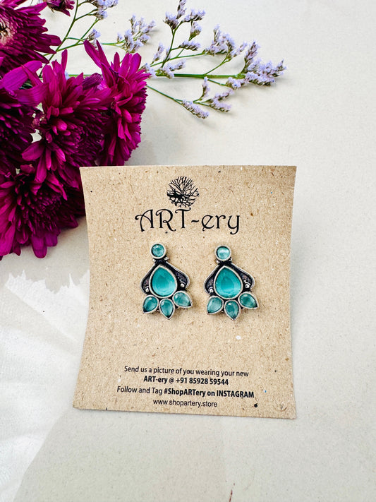 Oxidised silver earrings