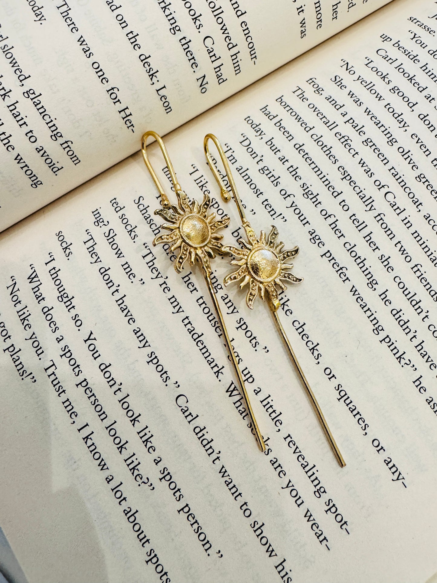 Brass ear cuff - sun