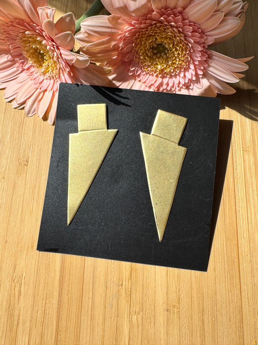 Handcrafted Bold Brass Earrings | Premium Indian Jewellery - Triangle drop