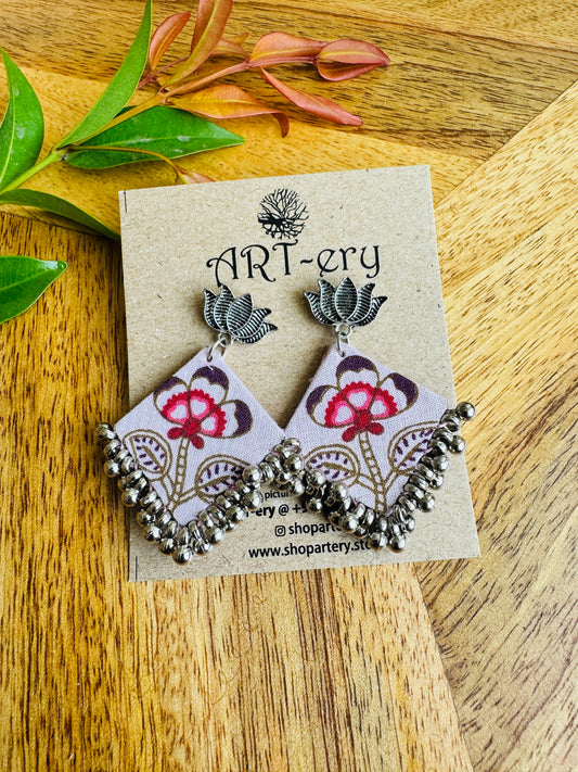 Lightweight Handmade Statement Jewellery - Pastel lotus