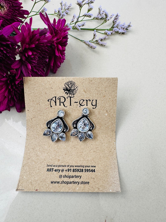 Oxidised silver earrings