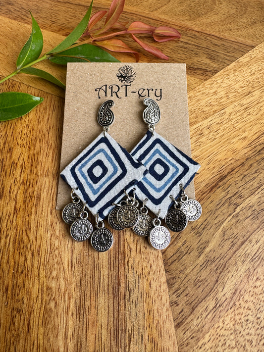 Lightweight Handmade Statement Jewellery - Blue Diamond