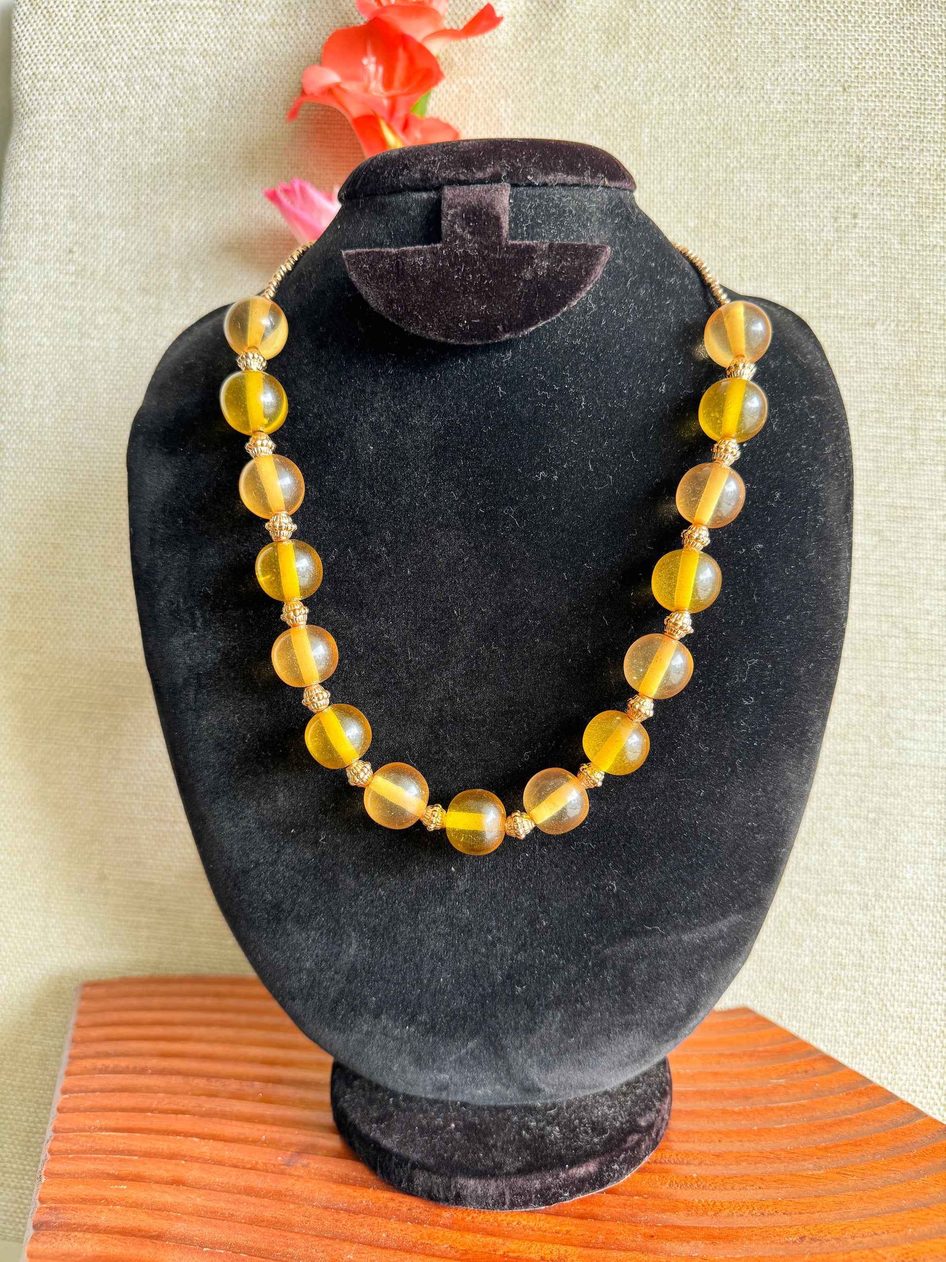 Amber statement necklace