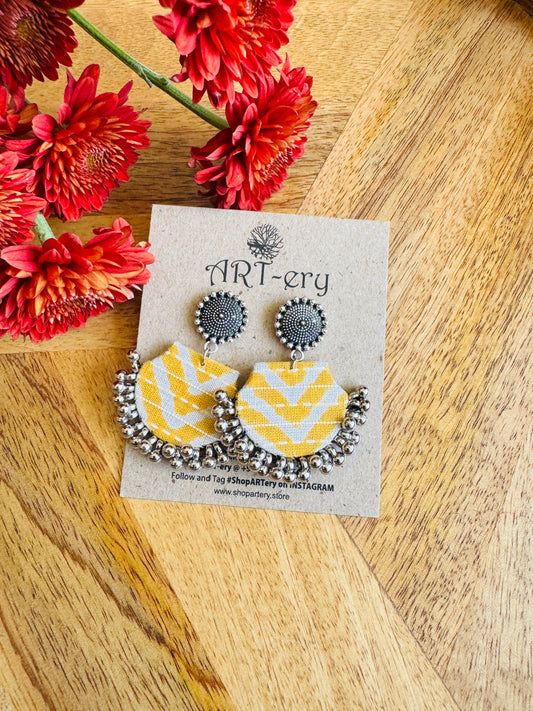 Fabric earrings - yellow earring gungroo
