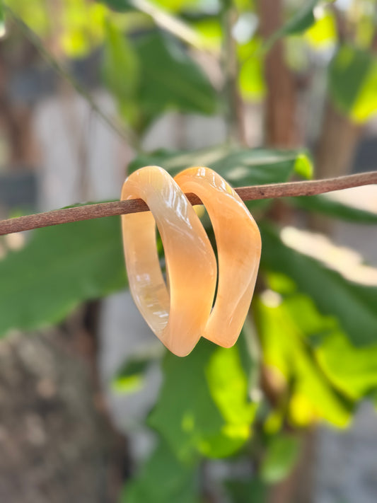 Handmade Acrylic Glossy Bangle – Statement Beige plain | Single Piece | Size 2.6