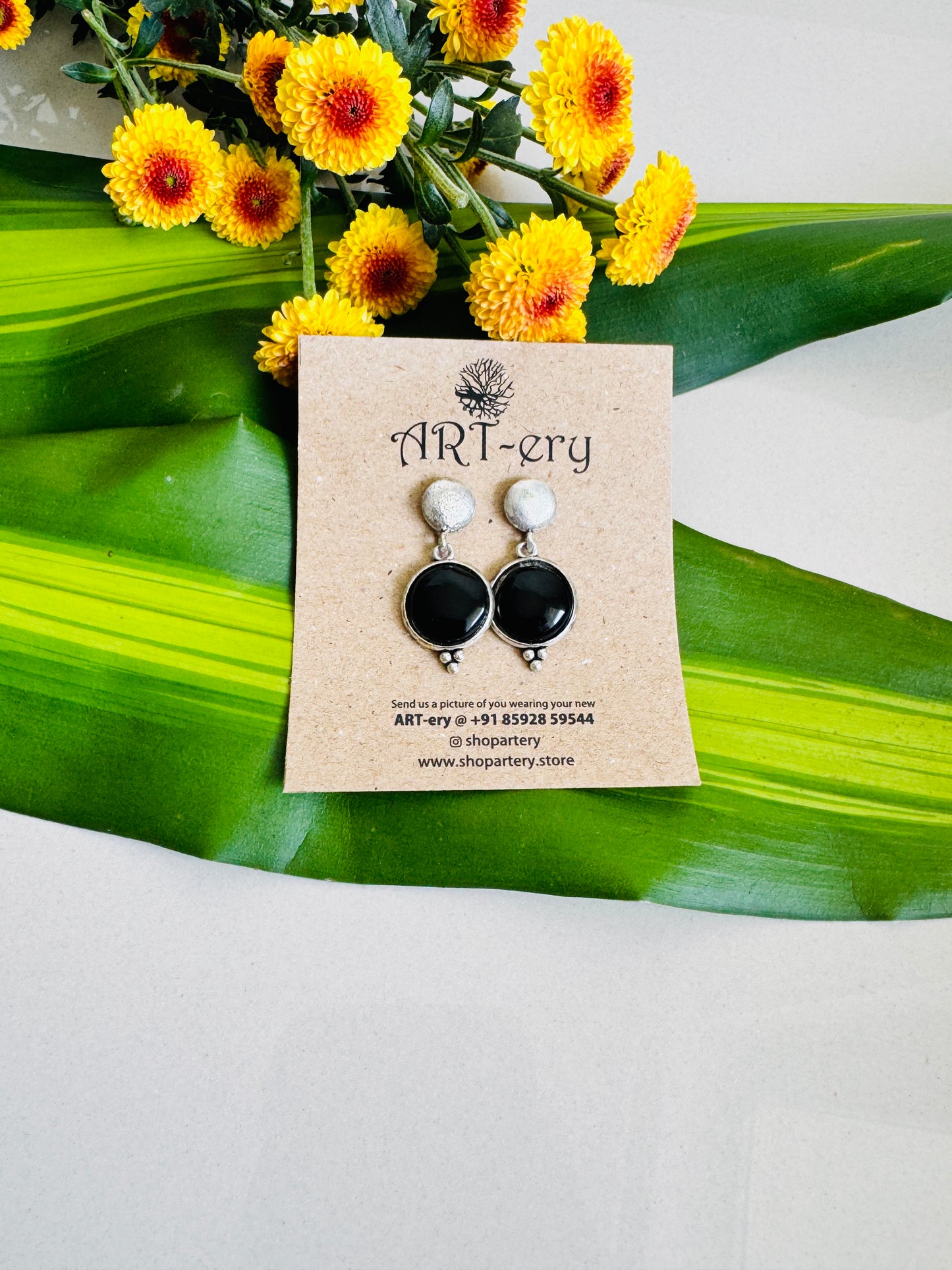 Black drop earrings
