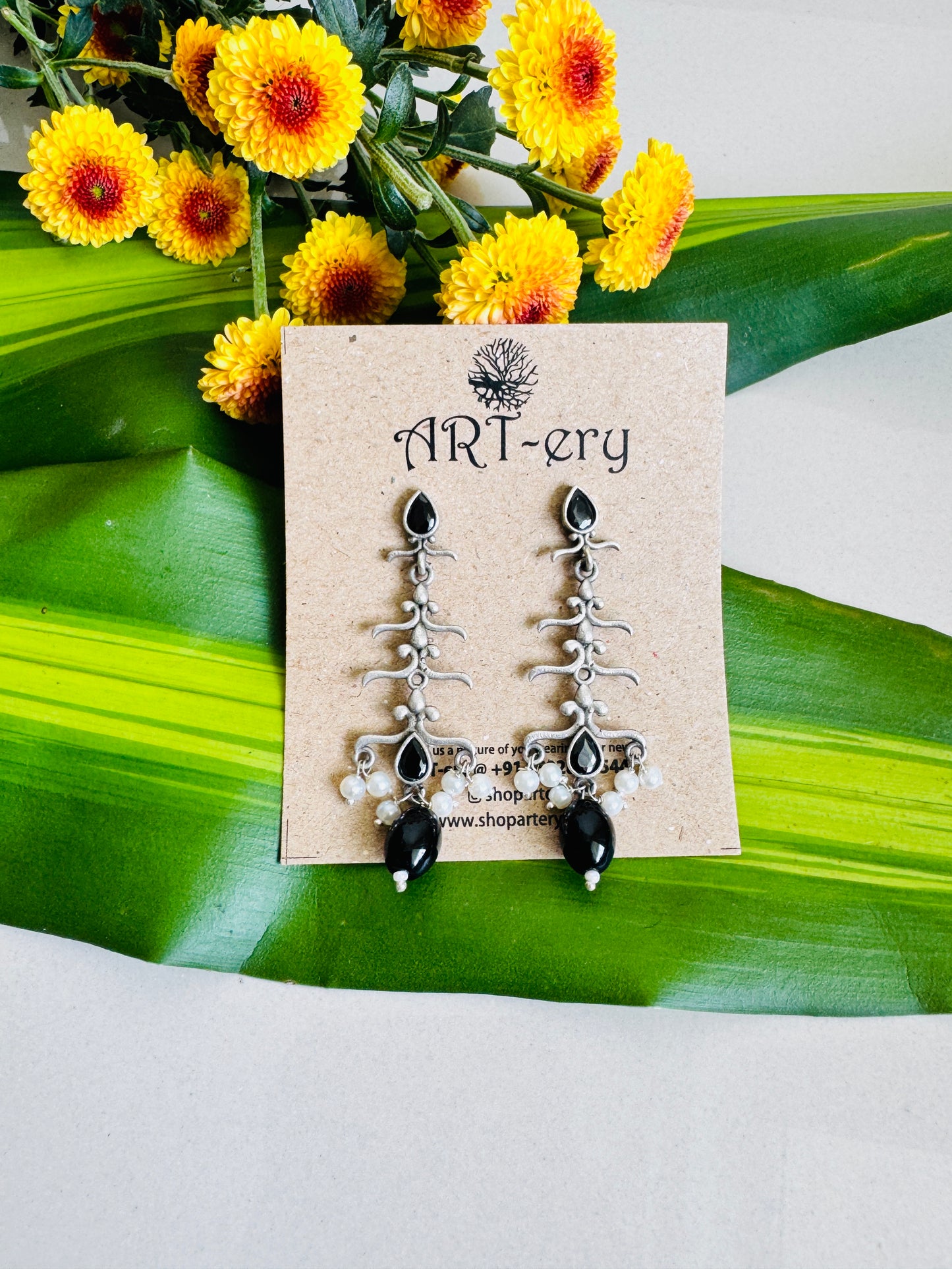 Oxidised silver  dangler