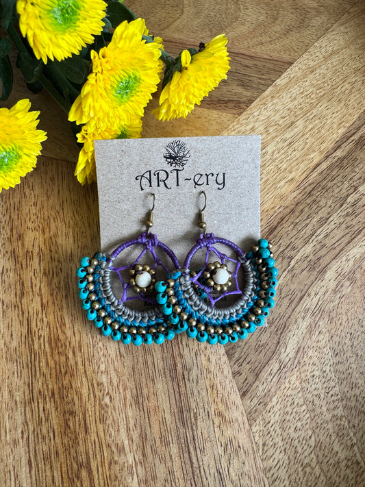 Crochet Thread & Bead Earrings