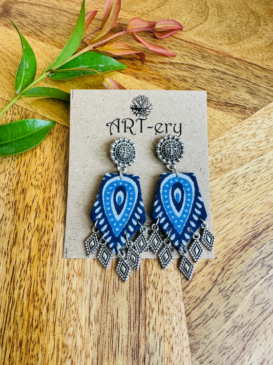 Lightweight Handmade Statement Jewellery - ethnic Blue