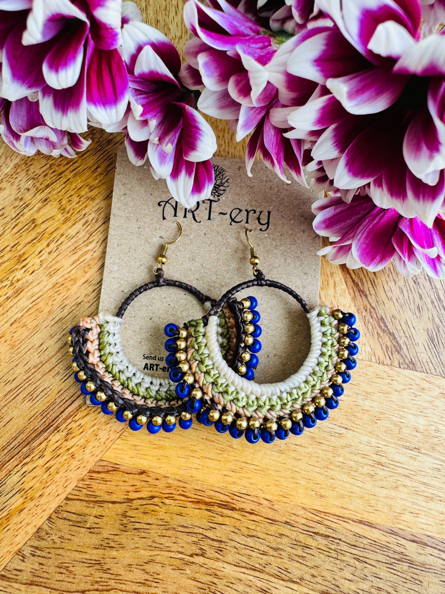 Colorful Beaded Thread Dangler Earrings – Handmade by Far East Artisans | ART-ery Jewellery (Copy)