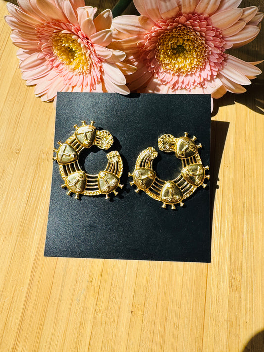 Handcrafted Bold Brass Earrings | Premium Indian Jewellery