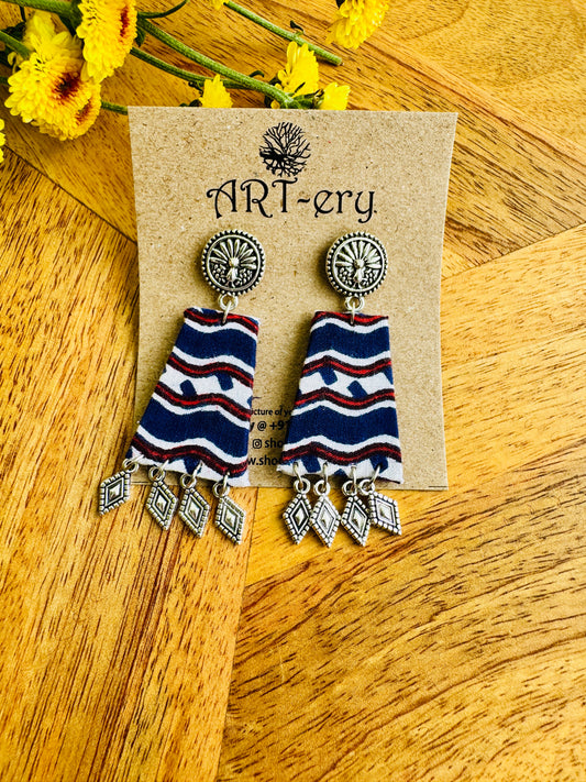 Handcrafted Fabric Statement Earrings | Boho Ethnic Earrings for Women -