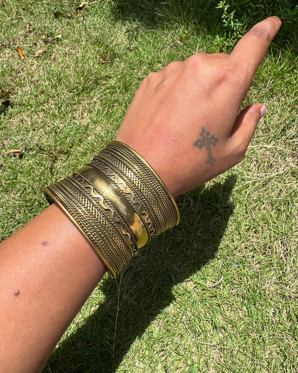Abstract arm cuff  dull finish
