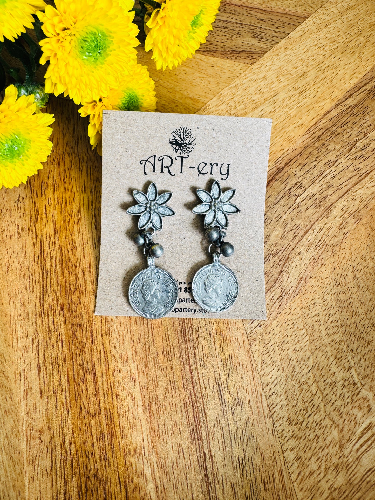 oxidised silver earrings