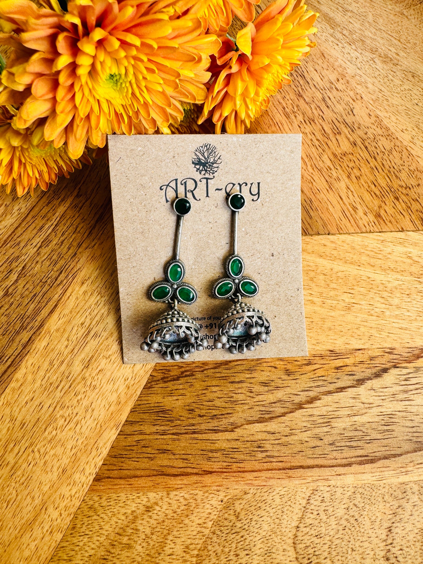 Lightweight Statement Earrings - Green