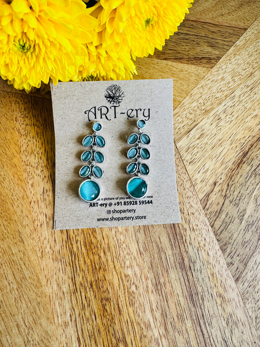 Statement drop earrings - Light green