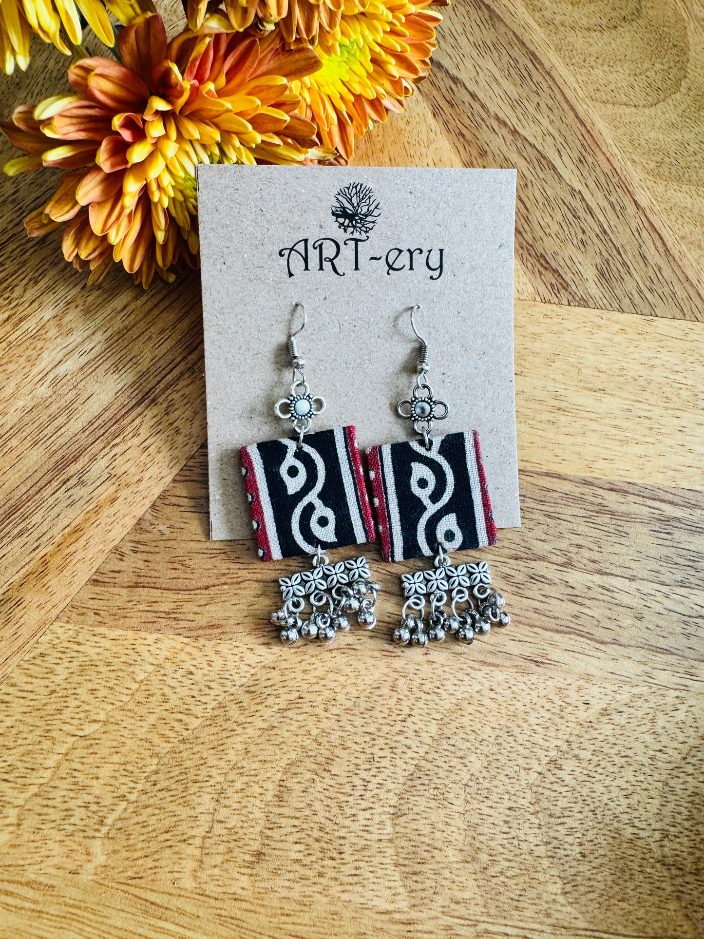 Hook type fabric earrings