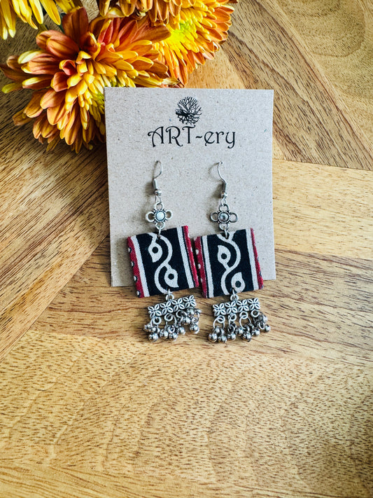 Hook type fabric earrings