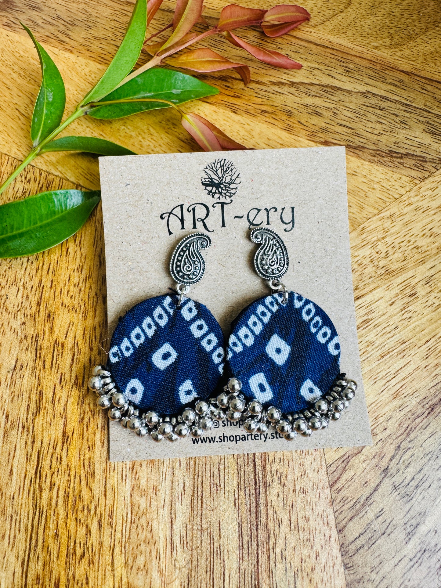 Lightweight Handmade Statement Jewellery - Indigo pastel
