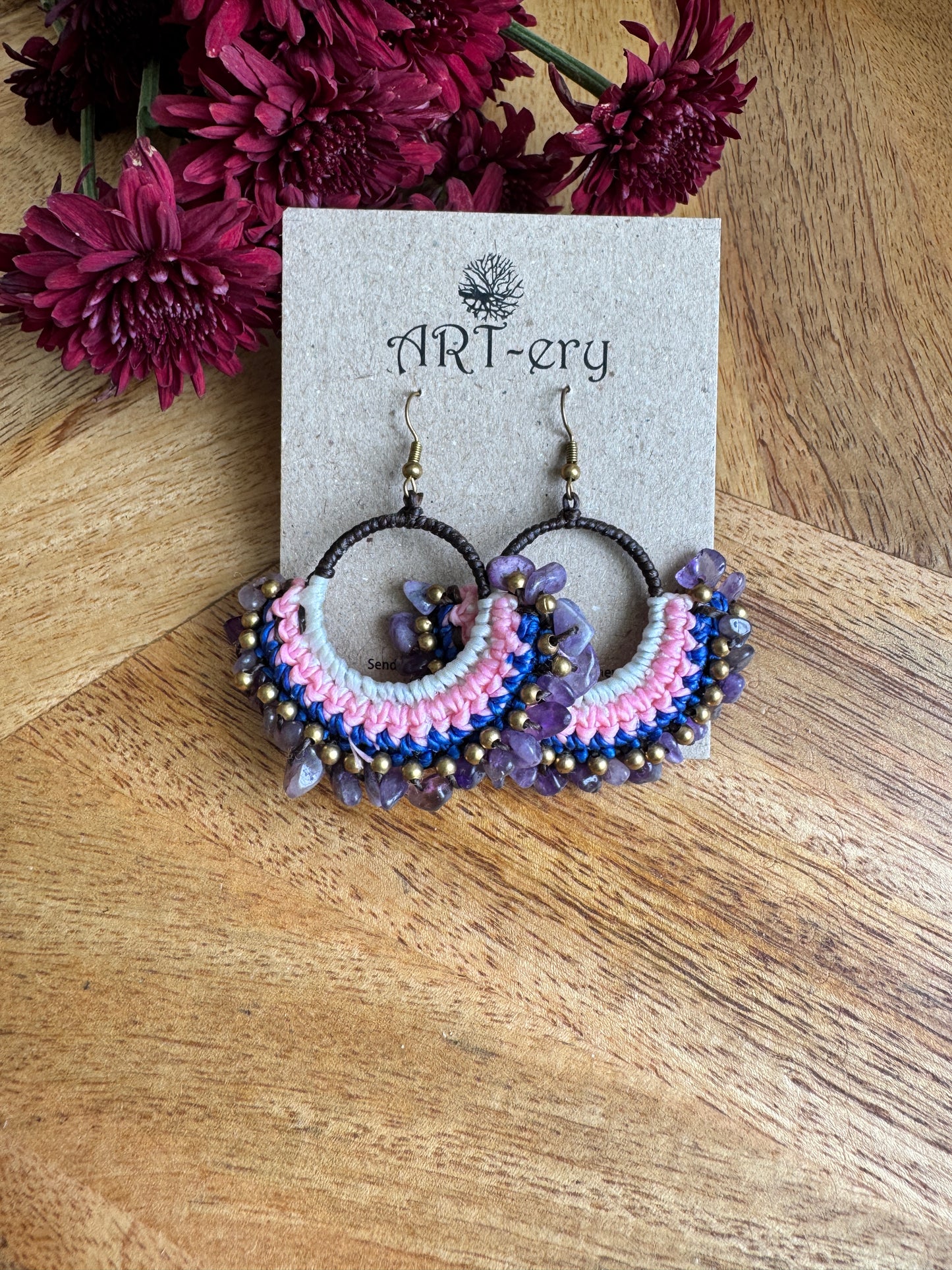Handcrafted  Crochet earrings - Lavender