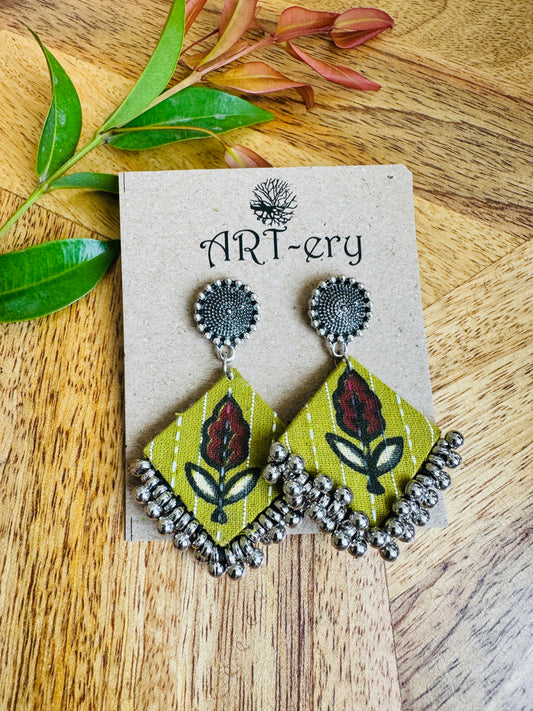 Lightweight Handmade Statement Jewellery -Lime green