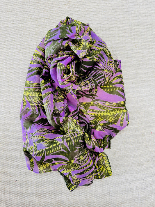 Lightweight Printed Poly-Cotton Scarf for Women Light color - Mauve scarf
