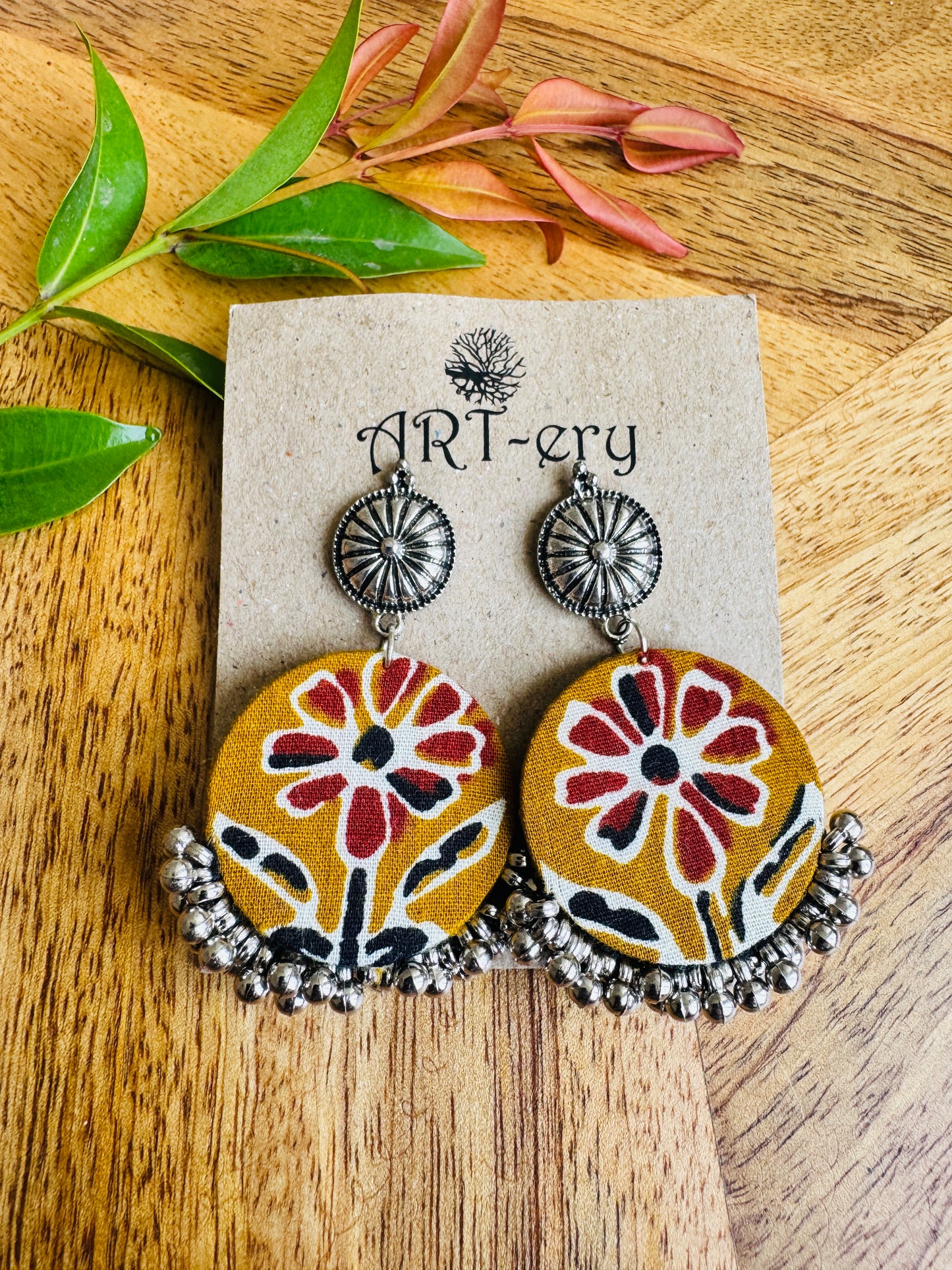 Lightweight Handmade Statement Jewellery - mustard