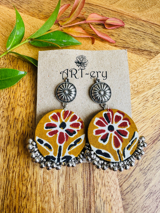Lightweight Handmade Statement Jewellery - mustard