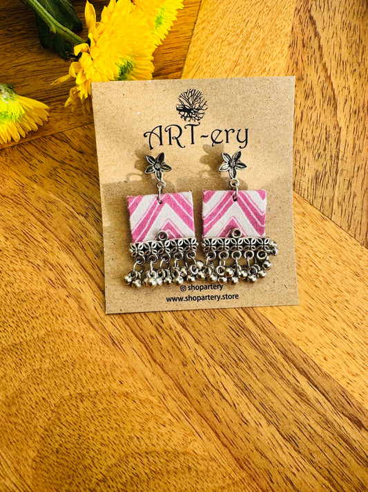 Fabric earrings - Pastel pink