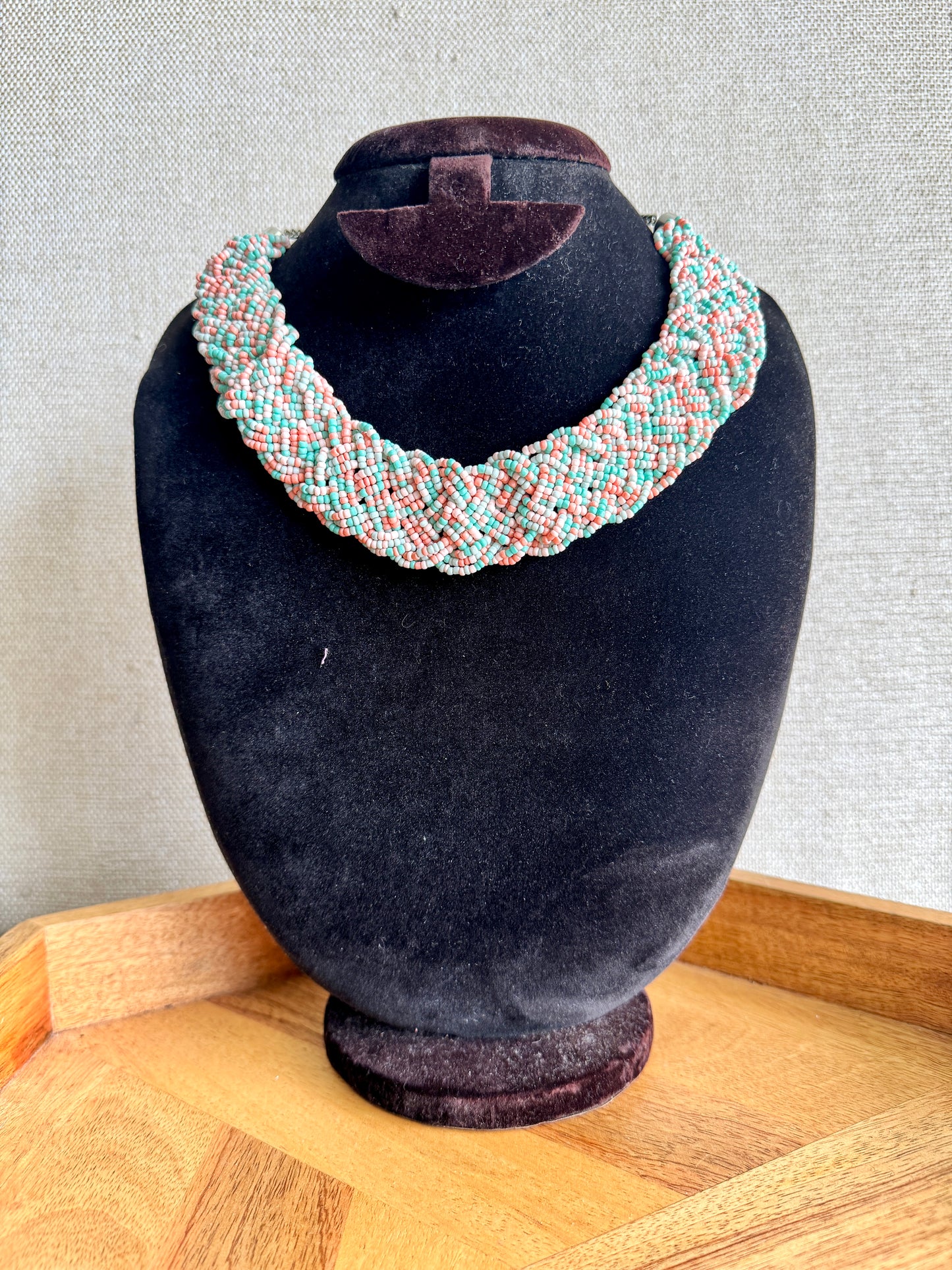 Braided  Statement Necklace - Pastel