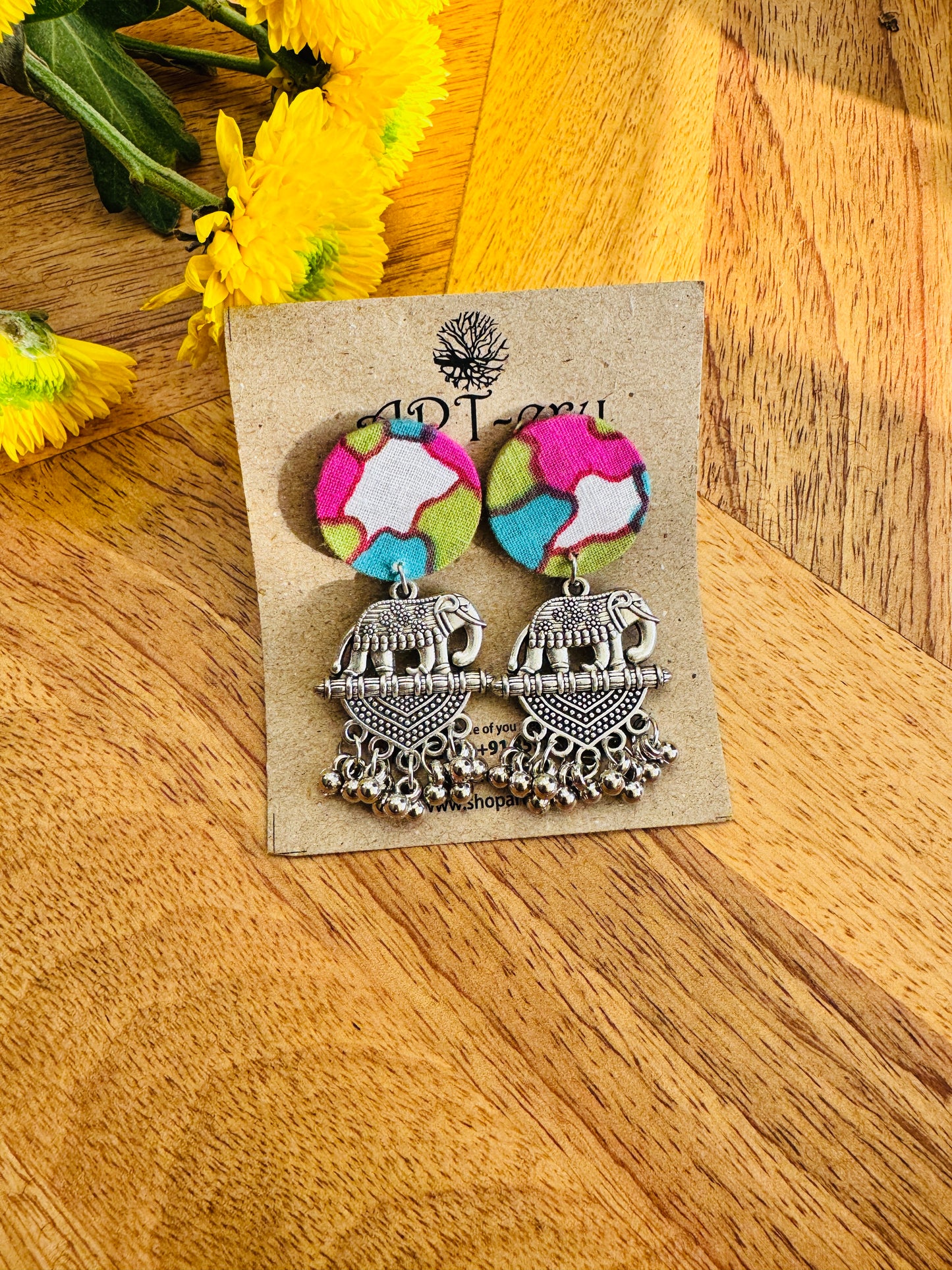 Fabric earrings - Pastel white