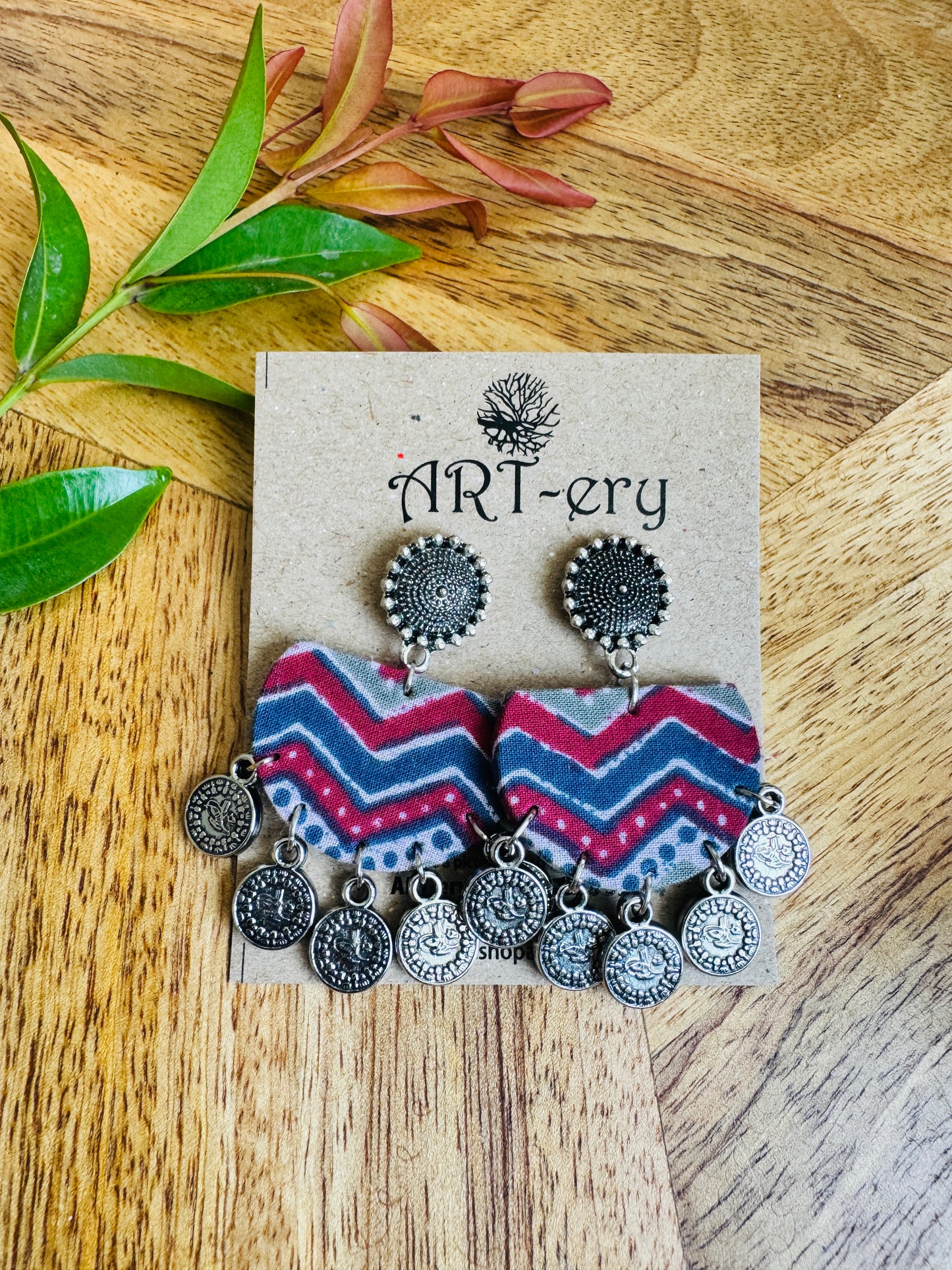 Lightweight Handmade Statement Jewellery - Pastel stripe