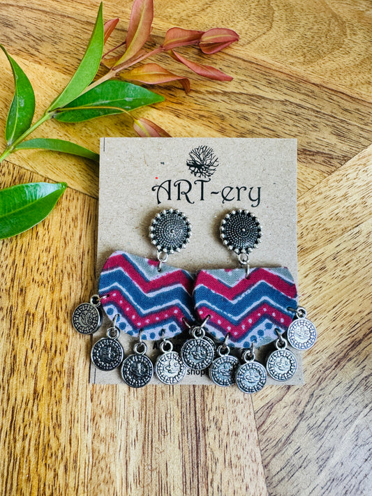 Lightweight Handmade Statement Jewellery - Pastel stripe