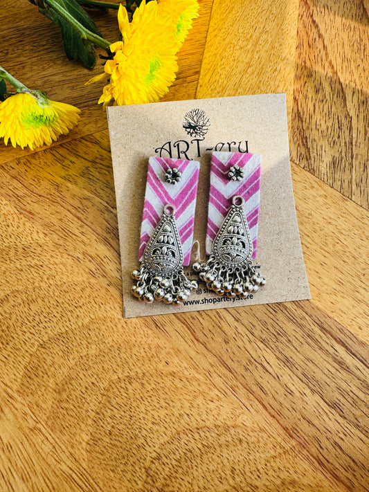 Fabric earrings - Pastel white