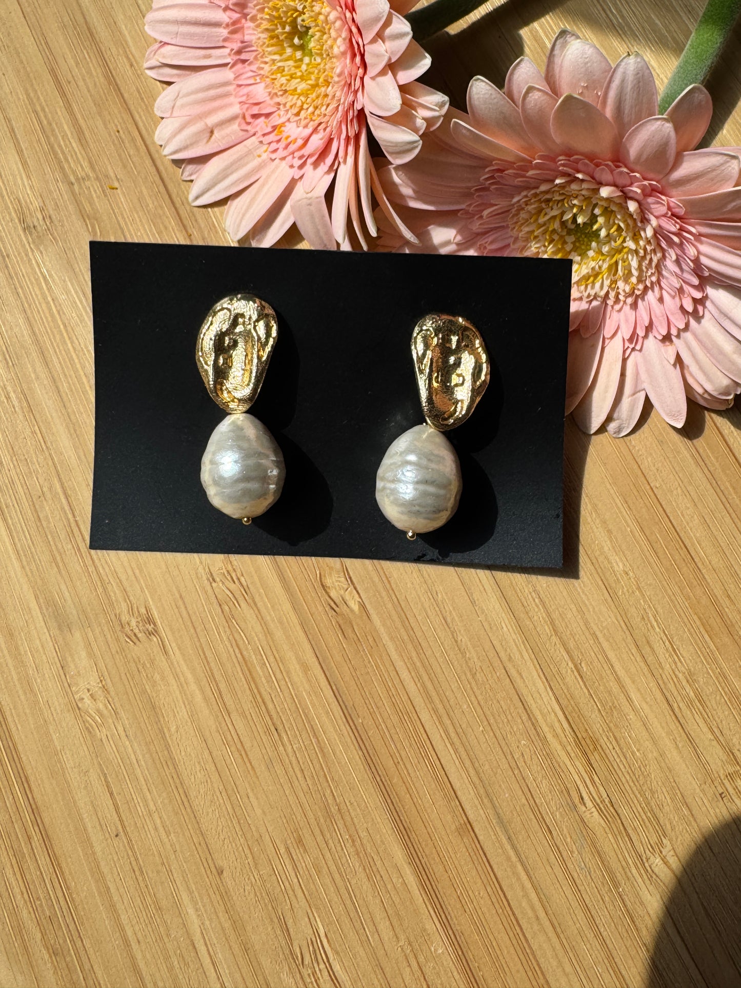 Handcrafted Bold Brass Earrings | Premium Indian Jewellery -  Classy pearl drops
