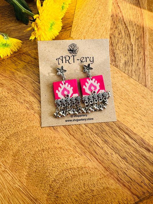 Fabric earrings - Pink