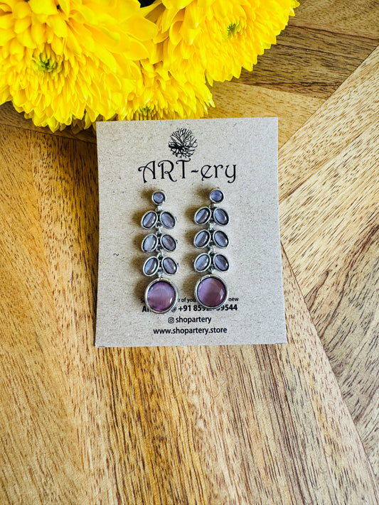 Statement drop earrings - Pink