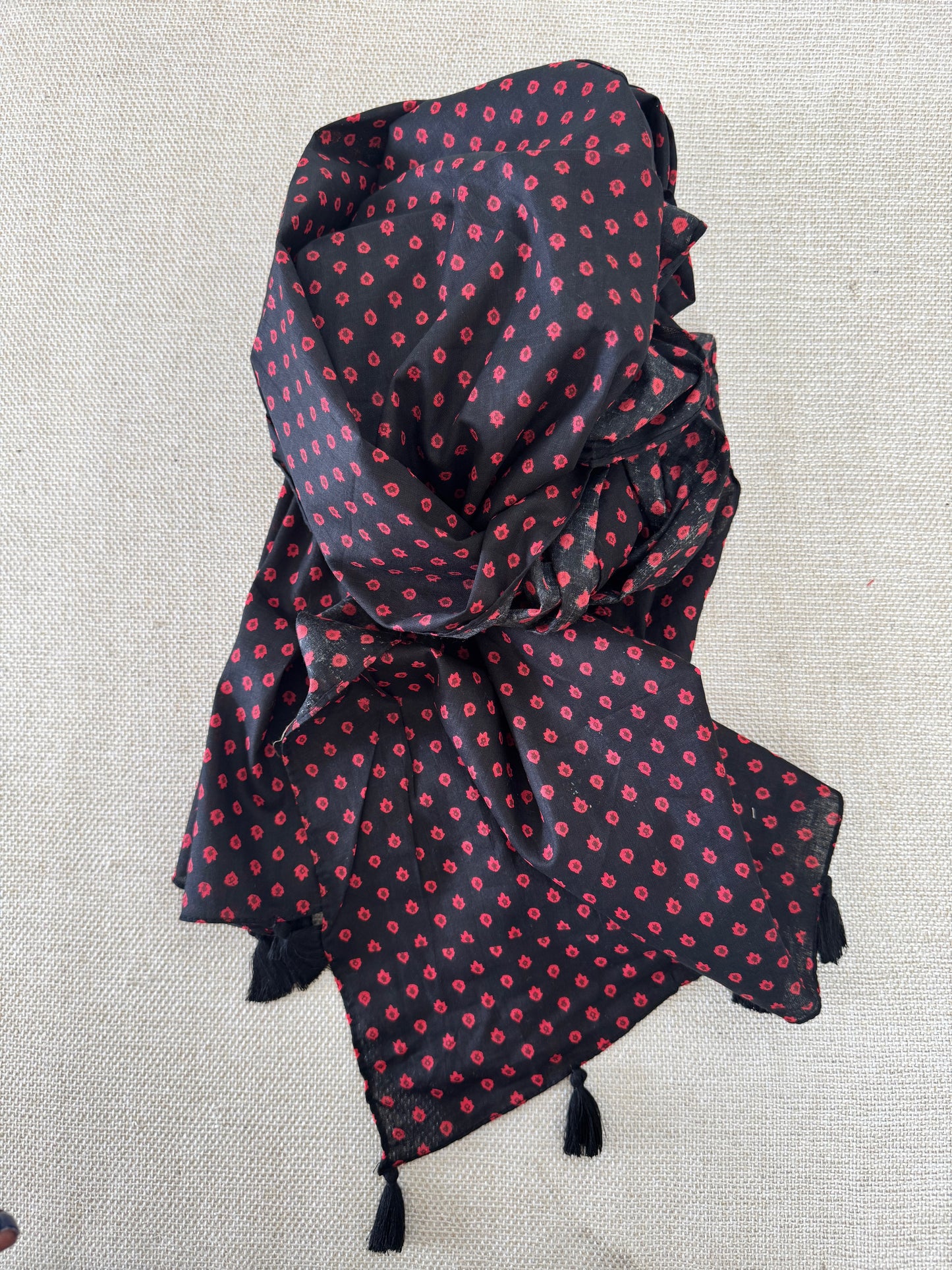 Lightweight Printed Poly-Cotton Scarf for Women