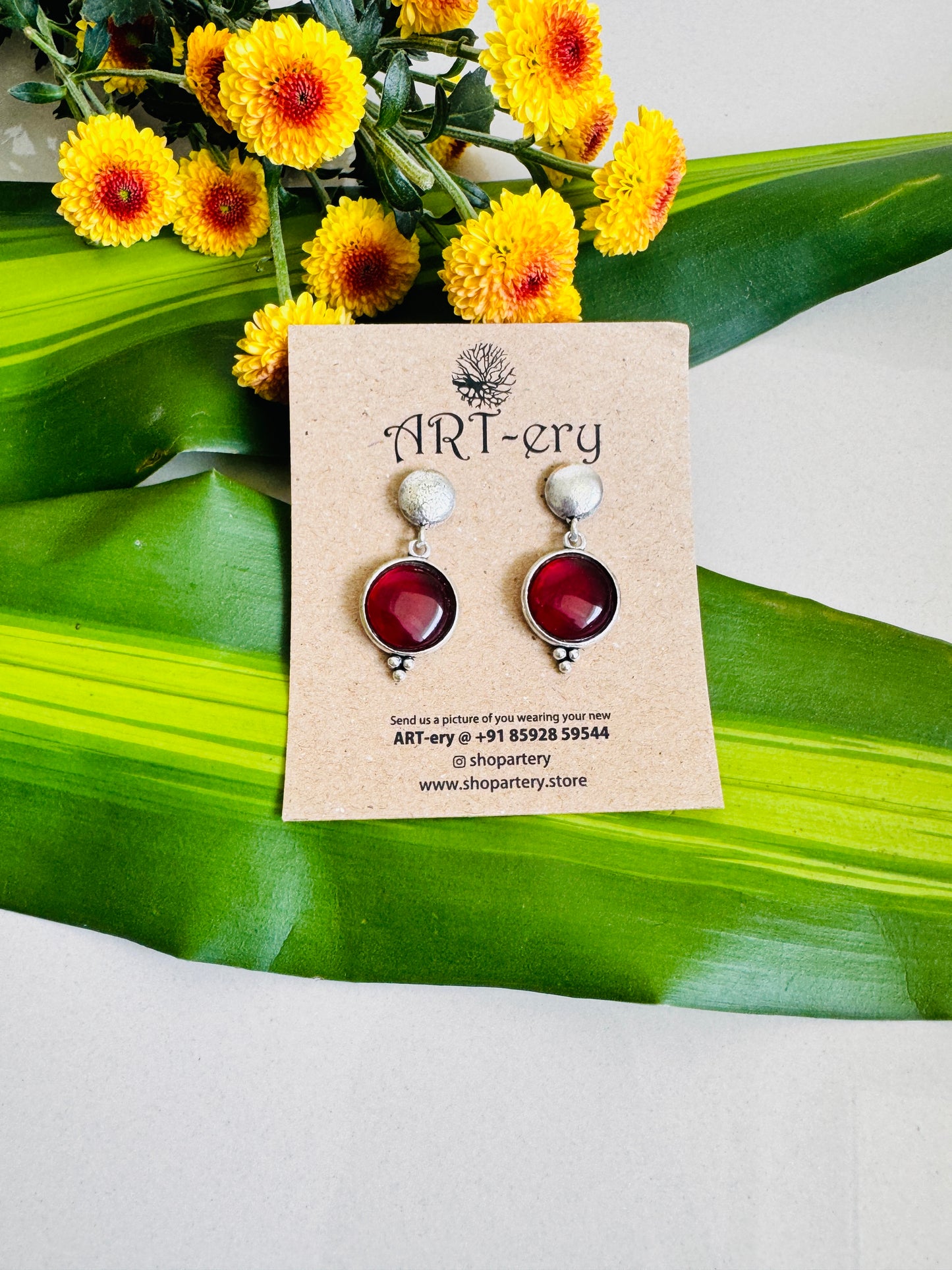 Red drop earrings