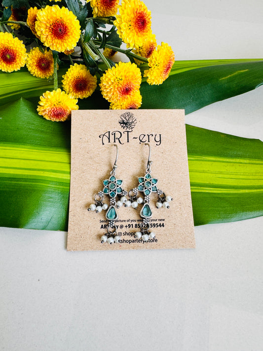 Sea green lightweight with pearl drops